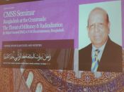 President BIPSS, Major General Muniruzzaman [Retd]. recently spoke at a seminar on "Bangladesh at the Crossroads",at the University of Western Australia in Perth. 2
