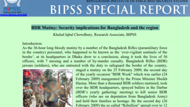 BDR Mutiny Security Implications For Bangladesh And The Region, Special Report 6