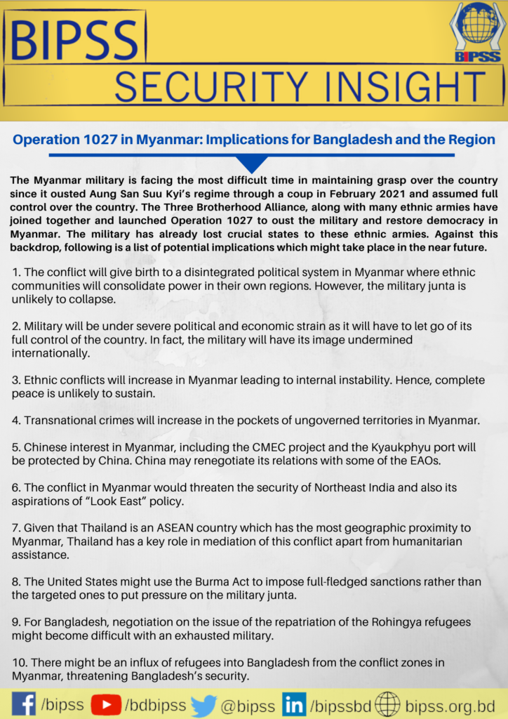 Operation 1027 in Myanmar: Implications for Bangladesh and the Region 2
